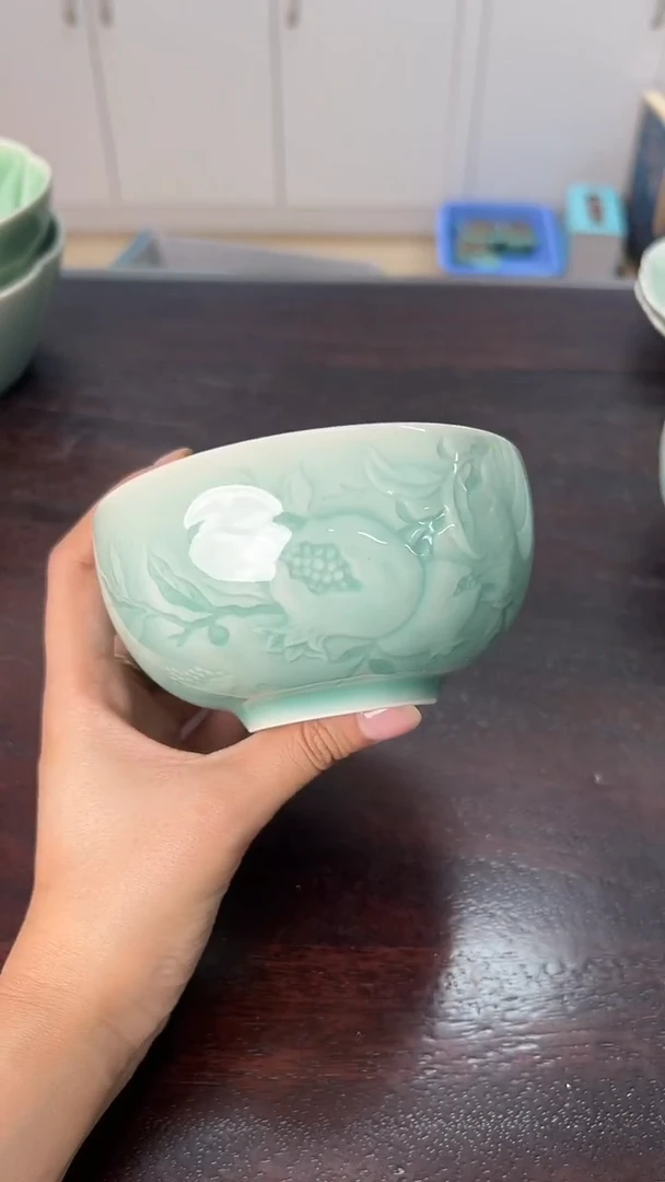 龙泉云间青瓷小米茶器
