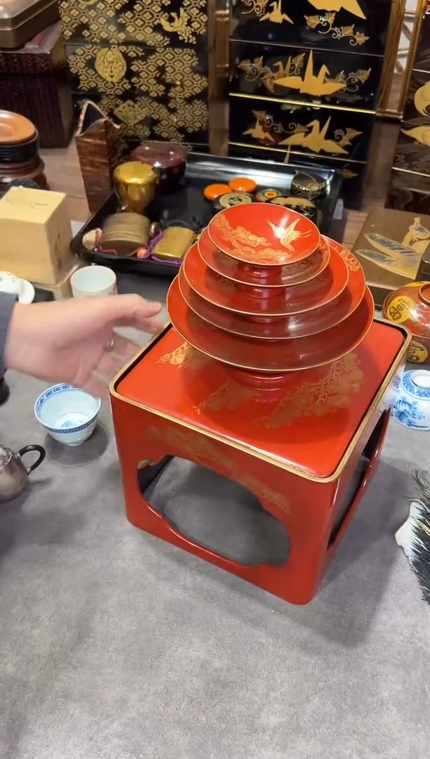 沈金雕刻 天目盏套组