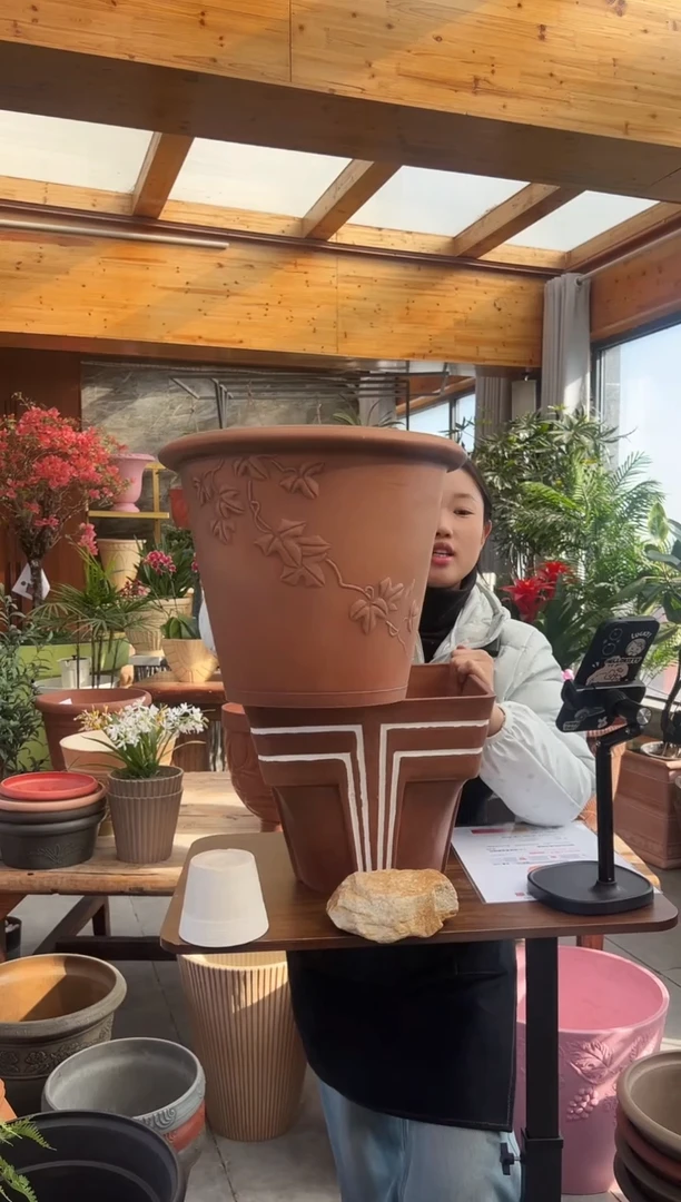 35.5*29/09A35/陶土双色/浮雕叶子外贸尾单