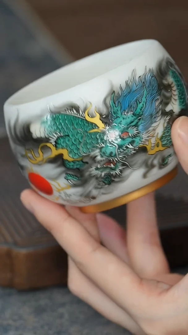 【羊脂玉青龙罗汉杯】【12西泠礼盒】