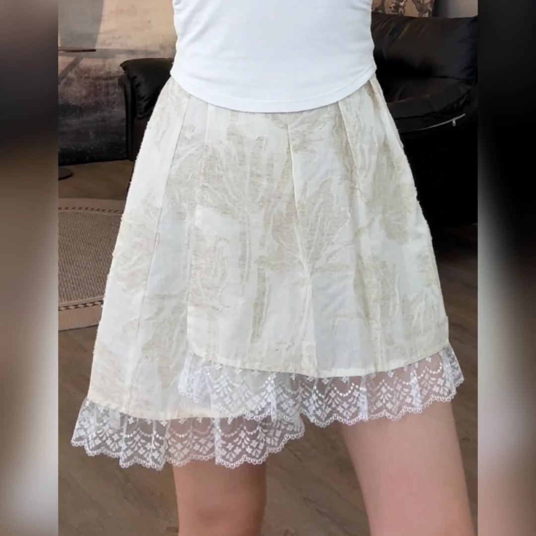 裤裙【浮云】设计感小众蕾丝夏季短裤裙女青60219