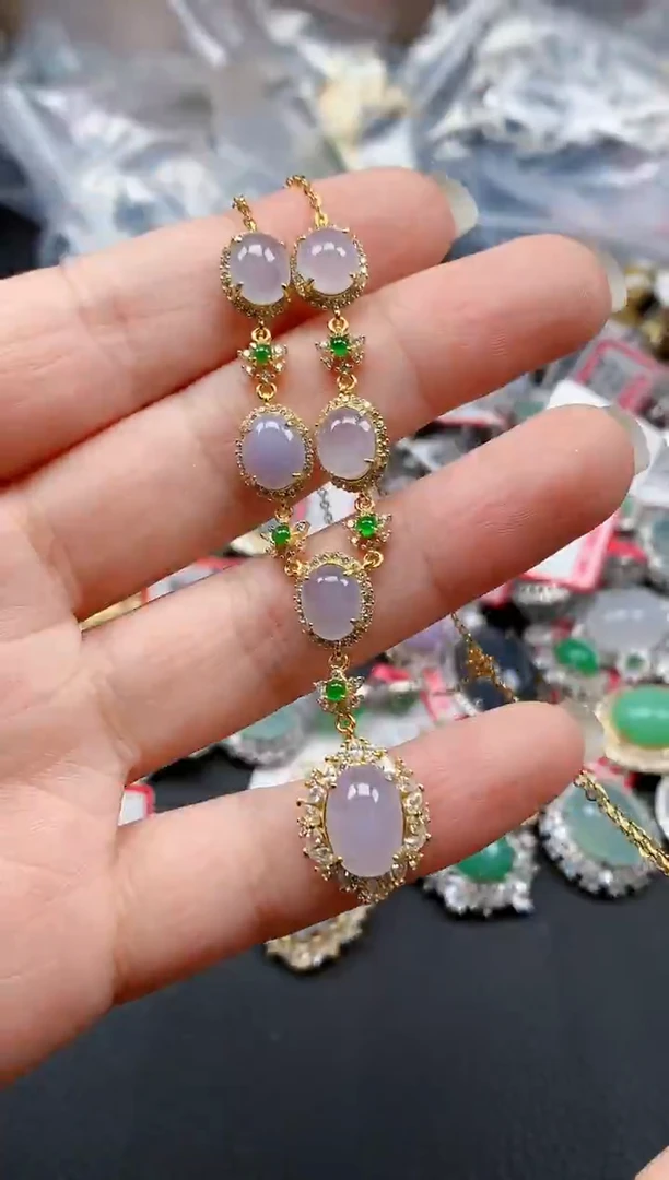 银S925镶嵌戒指翡翠天然A货缅甸翡翠