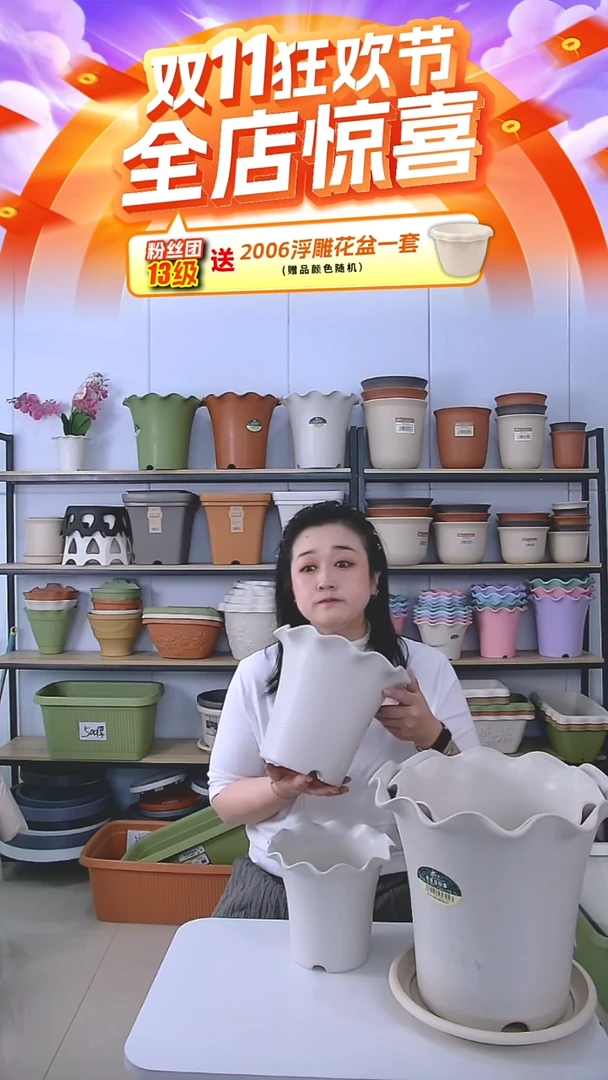 5个荷叶边5003，米白色，无托盘