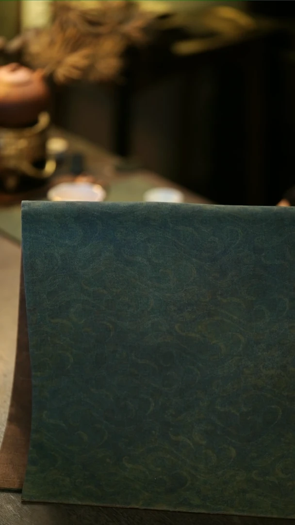 阿眠        香云纱绢丝格纹茶席中号