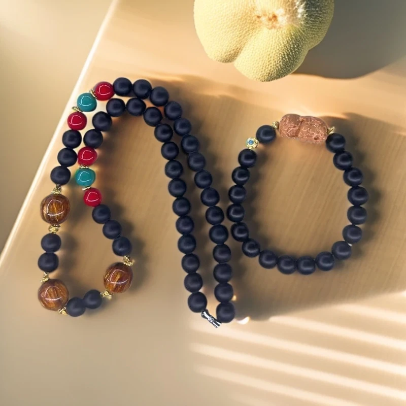 【白转黑】高端黑圣丹高端手串项链套装