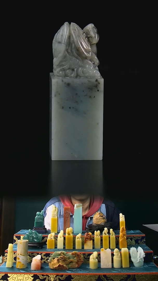 云南石水墨天青凤凰印章2.5*2.5*6.7