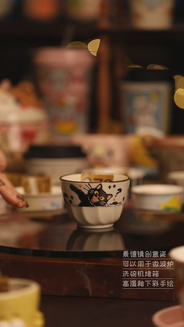 陶瓷景德镇可爱陶瓷釉下彩绘设计师款H0378