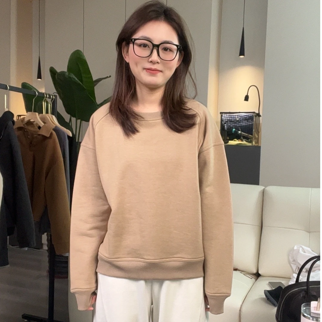 中秋限定【羊 毛 毛 圈】小狗刺绣立体裁剪拼接线卫衣休闲8001