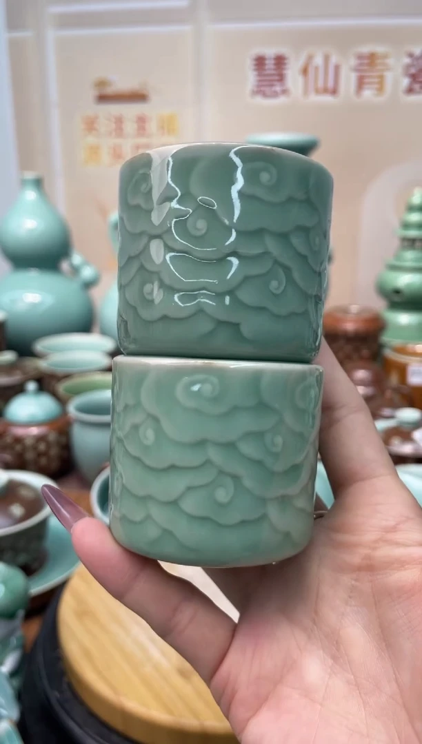 慧仙青瓷纯手工2个 特价福利 微瑕 慧仙青瓷