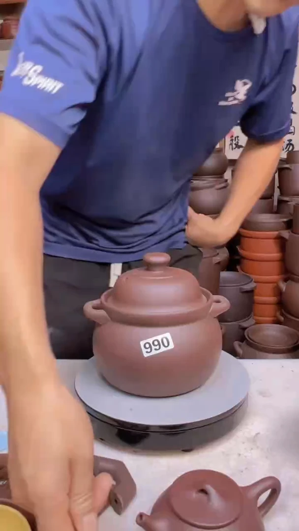 宜兴紫砂2升大肚煲 紫泥  990