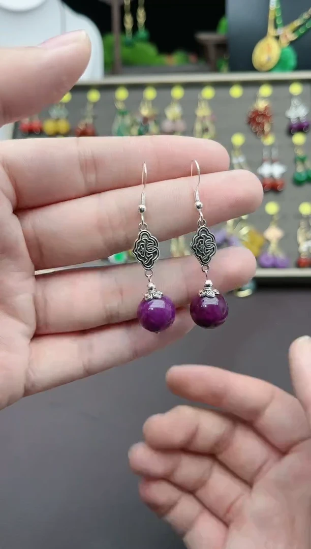 【闪购商品】玛瑙/玉髓耳钉银S925镶嵌202000