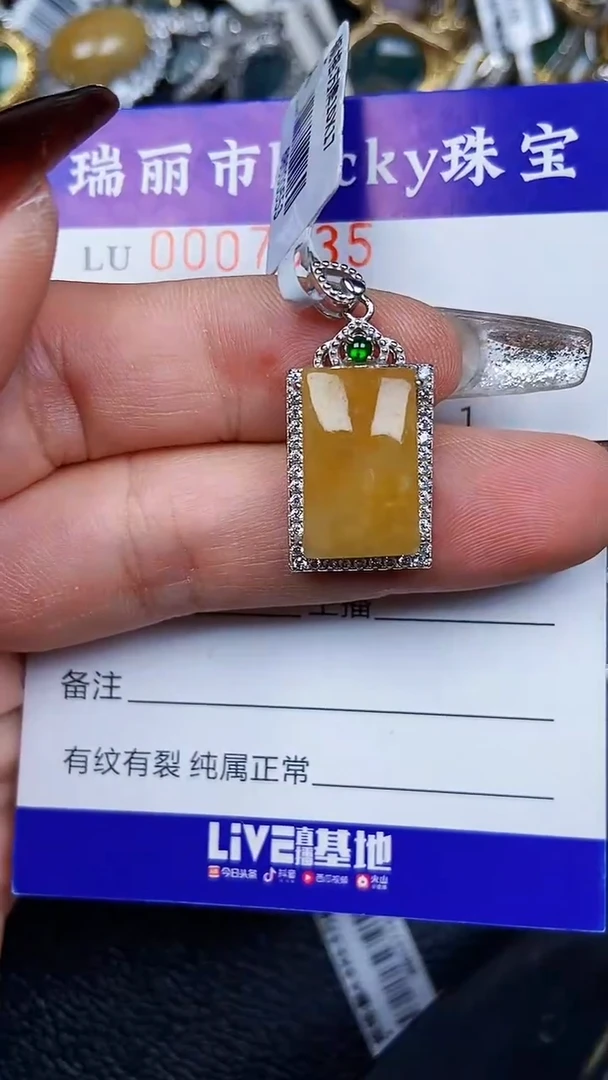 颈饰银S925镶嵌翡翠7535