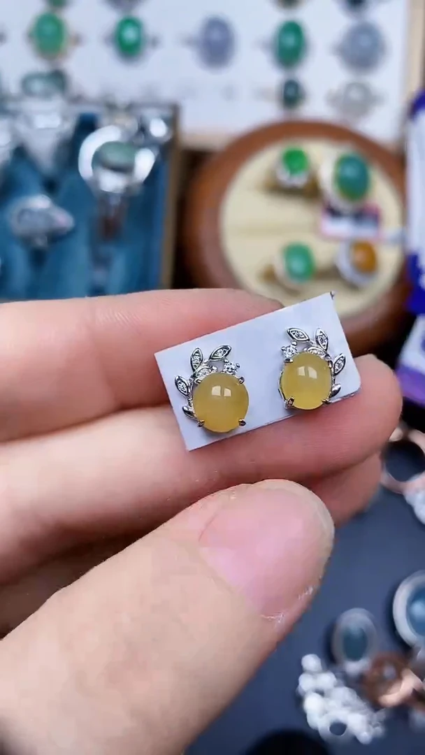 翡翠戒指银S925镶嵌3790