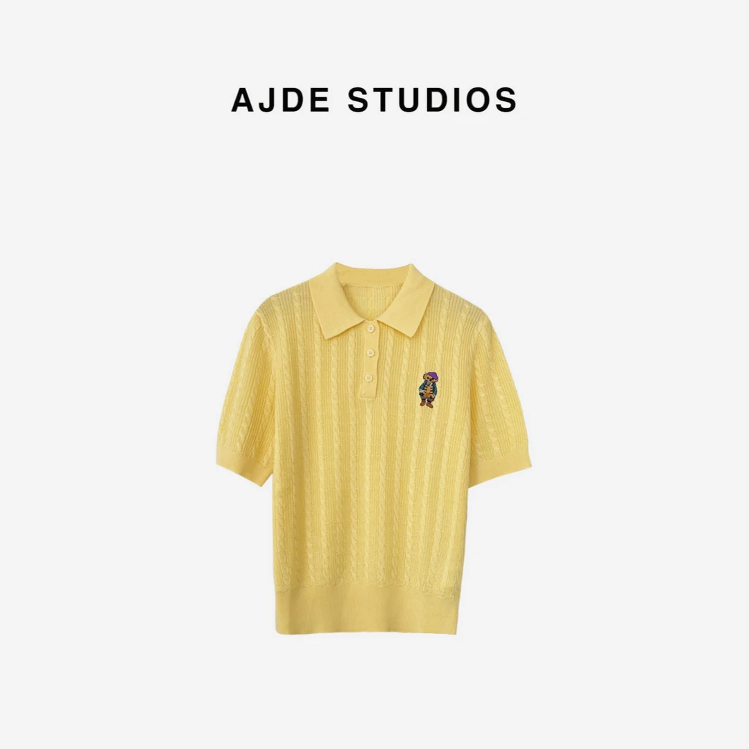 AJDE｜学院小熊麻花polo短袖 04
