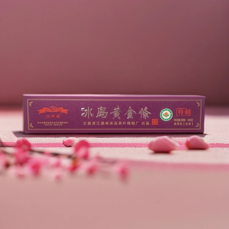冰中岛2021年 冰岛黄金条 紫金版 200克 云南普洱古树茶叶生茶