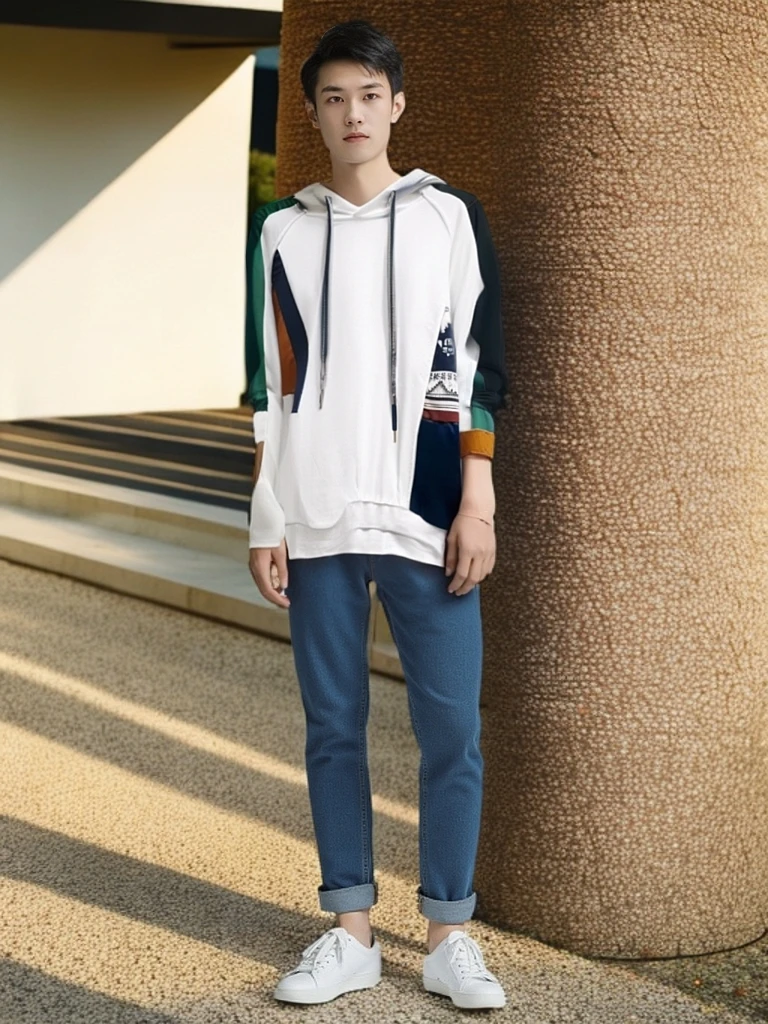 9026男款卫衣2025春季时尚百搭拼色韩版高品质经典拼接印花肤感