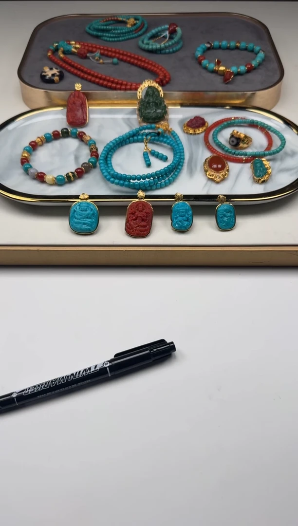 18K金镶嵌配饰南红玛瑙十*～1