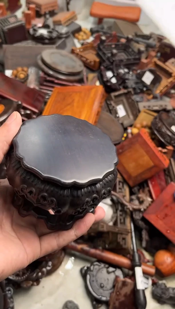 木58黑檀木高摆台底座