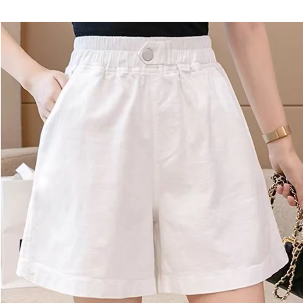 夏季运动裤洋气气质百搭高腰阔腿宽松直筒简约舒适显瘦短裤女裤子