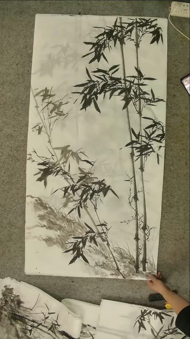 国画四尺整张  墨竹