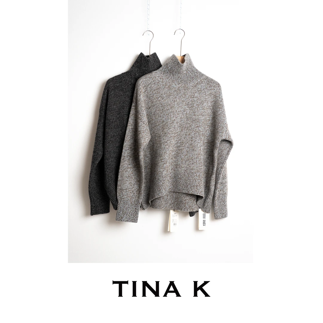 TinaK秋冬女士休闲上衣套头毛衫百搭绵羊毛针织毛衣MY225590
