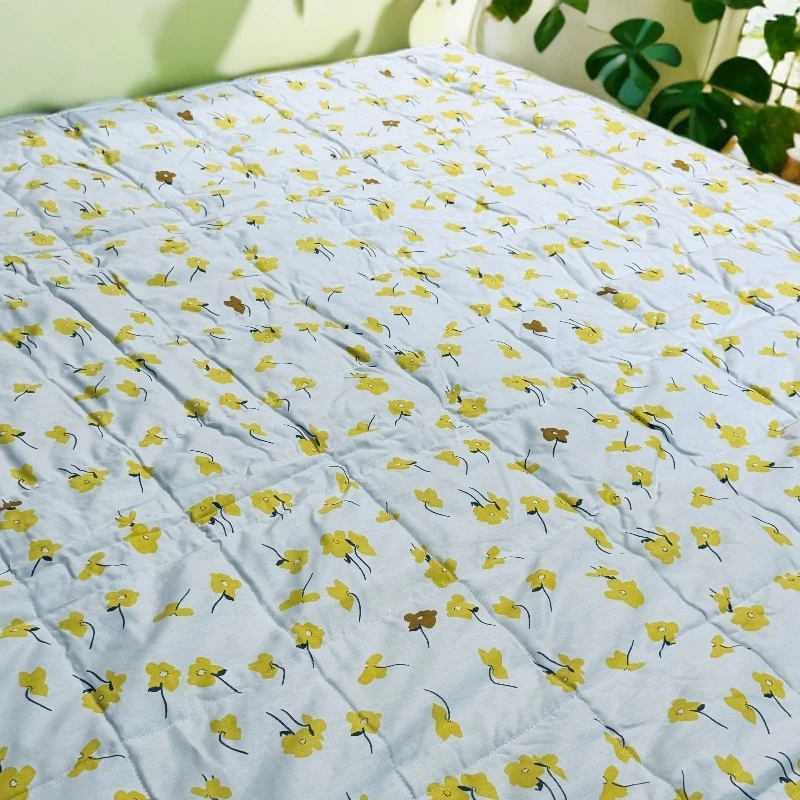 《云云家》黄色田园风小碎花小清新重力被尺寸约150*200