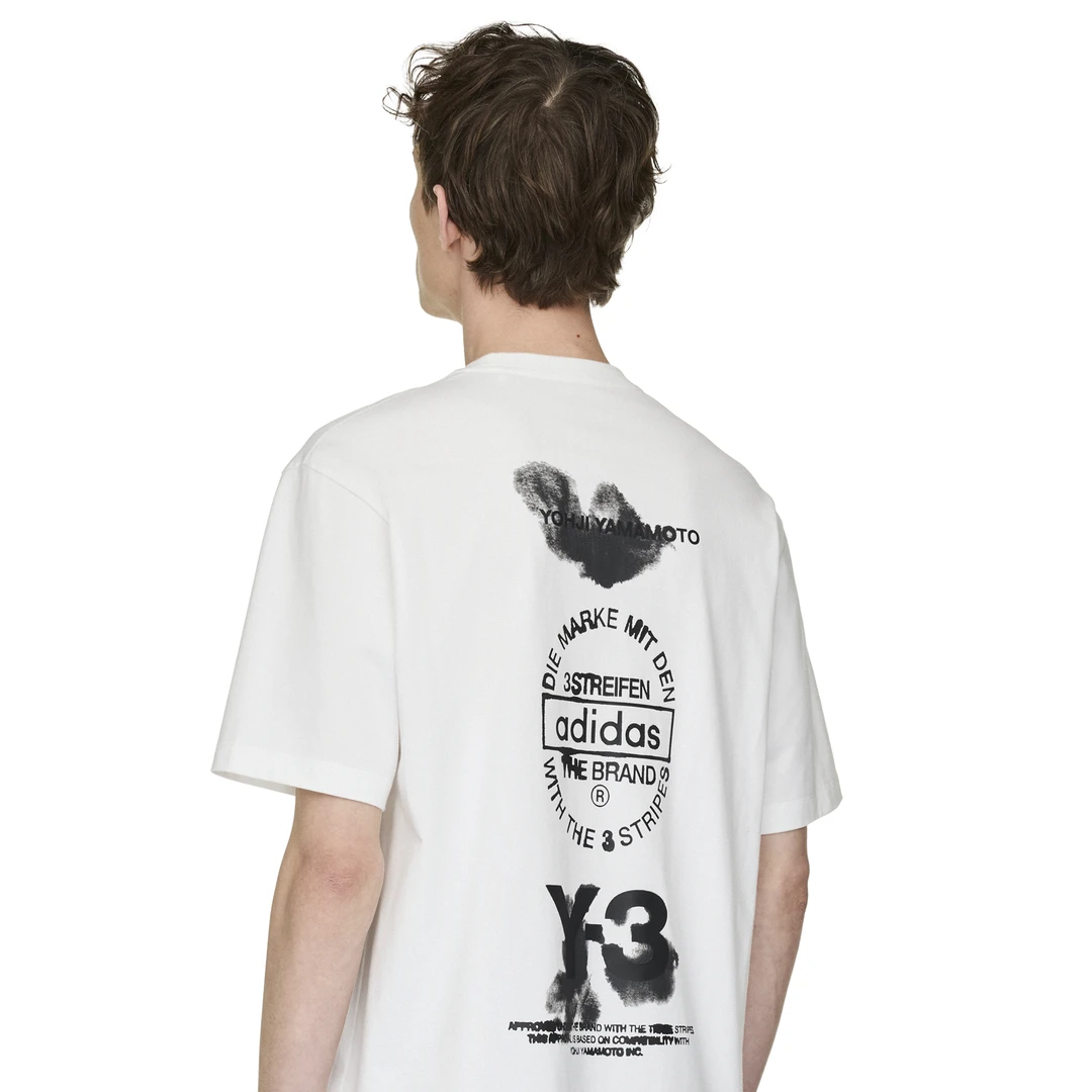 Y-3/Y-3（53-JZ0712）白色季节主题LOGO系列短袖T恤