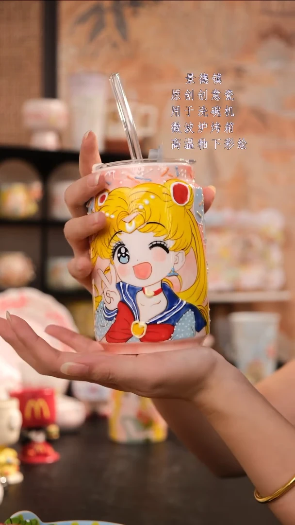摆件景德镇手工手绘设计师款