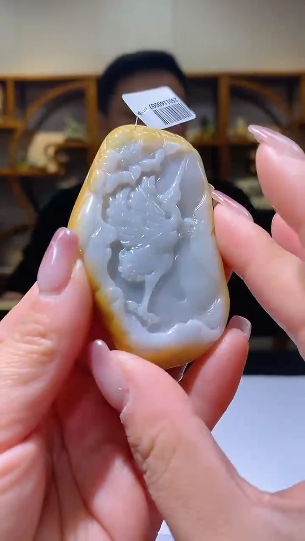 【闪购商品】翡翠颈饰未镶嵌36/0224/W/仙鹤