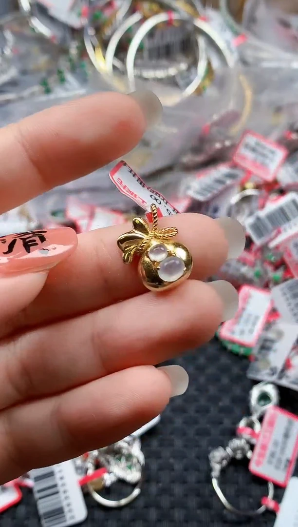 银S925镶嵌戒指翡翠天然A货缅甸翡翠