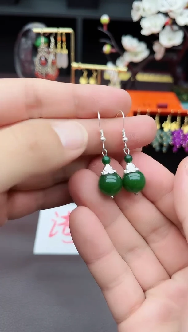 玛瑙/玉髓耳饰银S925镶嵌733000