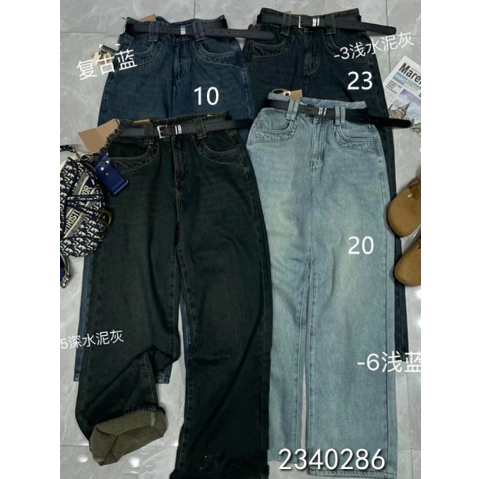 小妳XiaoNi———（冬款直筒加绒牛仔裤2340286）