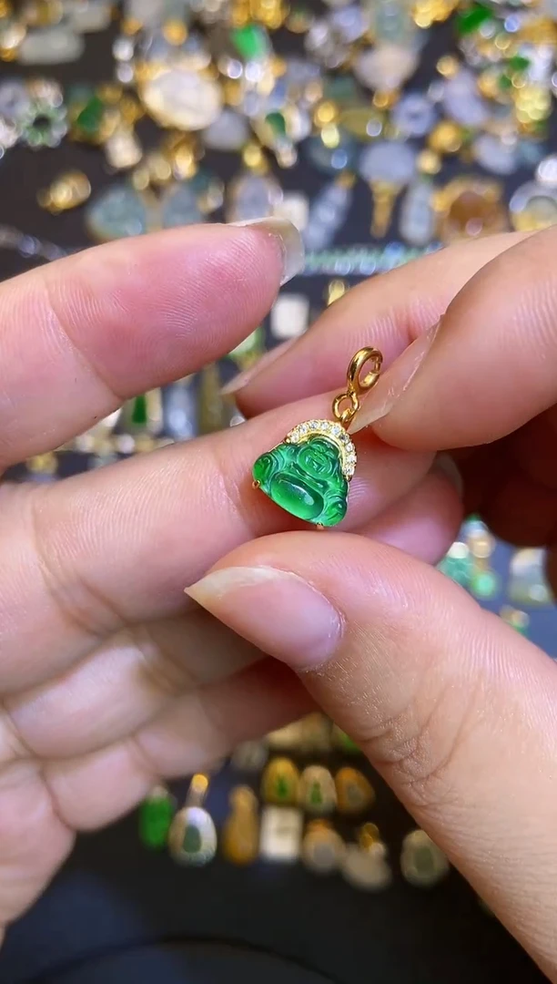 翡翠银S925镶嵌吊坠(不含链)1