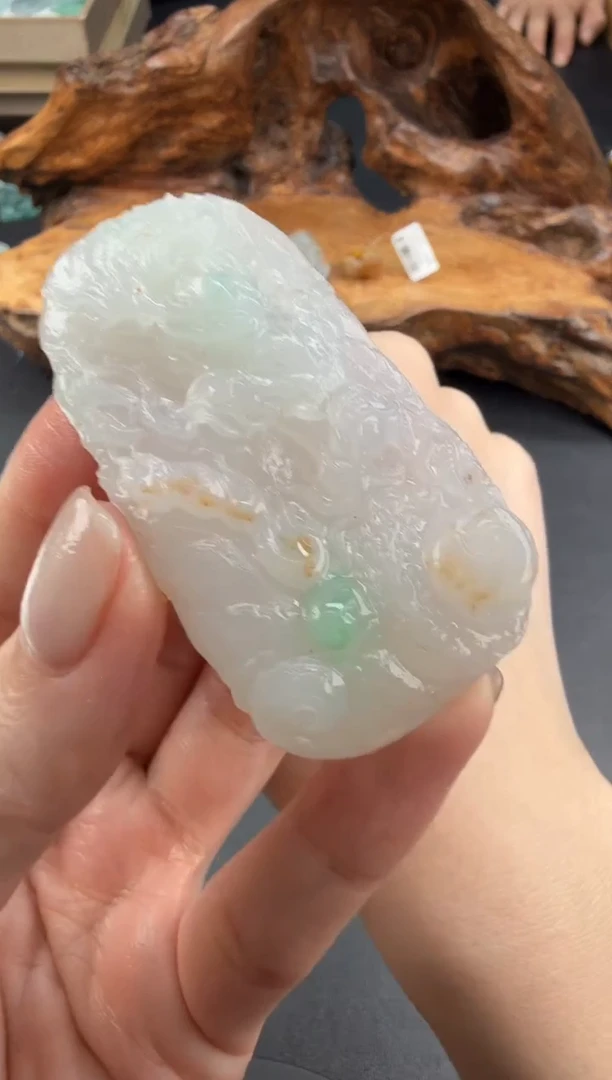 未镶嵌定制翡翠翡翠饰品-115 毛货龙牌