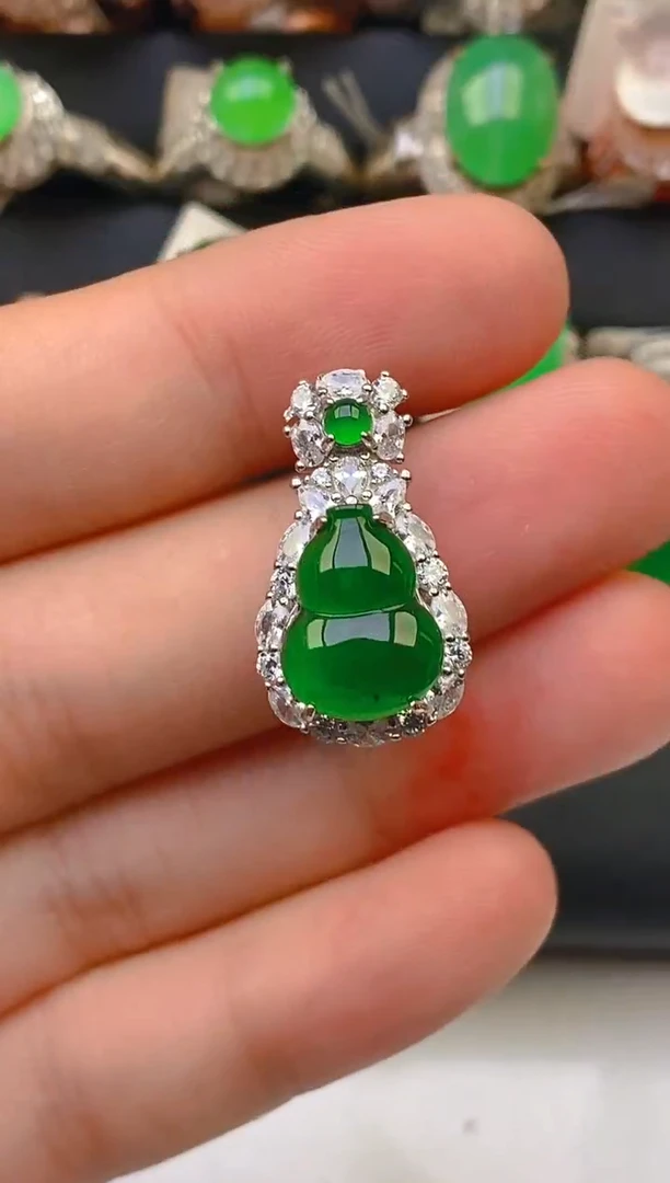 翡翠戒指银S925镶嵌天然