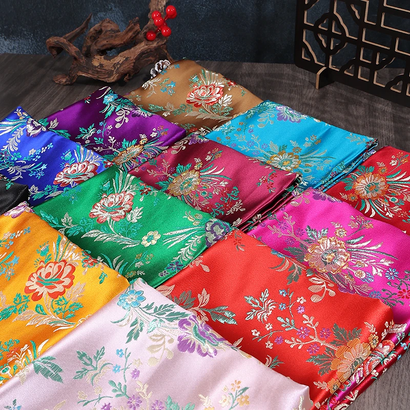 高精密织锦缎时装提花面料复古新富贵刺绣汉服唐装儿童拜年服布料