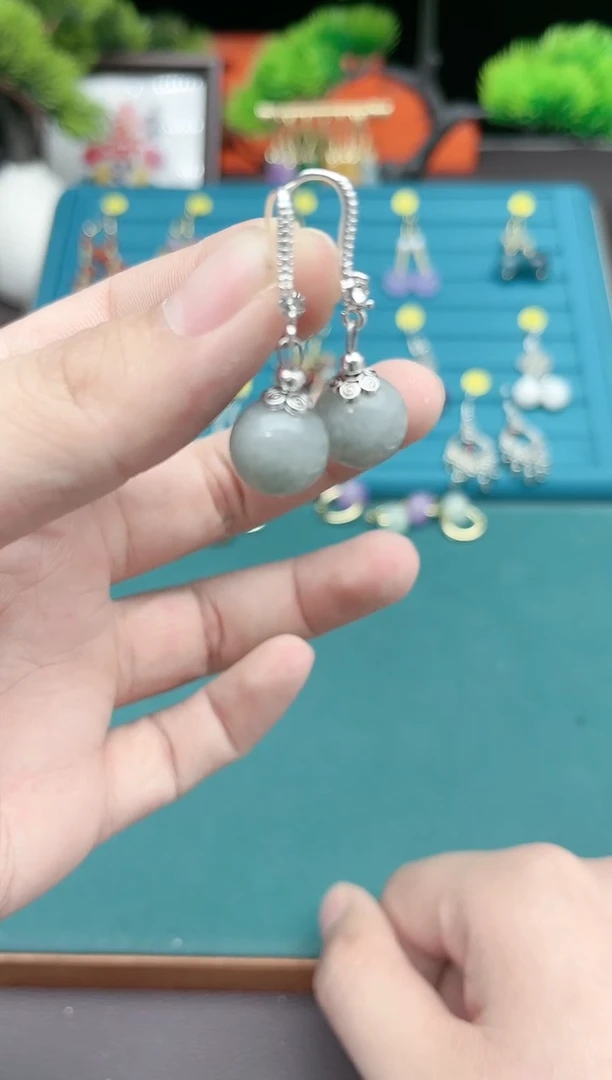 【闪购商品】玛瑙/玉髓耳钉银S925镶嵌822000