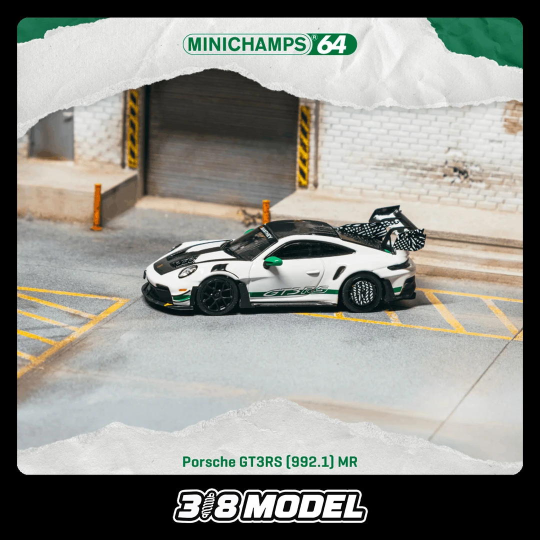 预售 TW 1:64 保时捷 911 GT3RS 992.1 MR 白 绿 合金车模