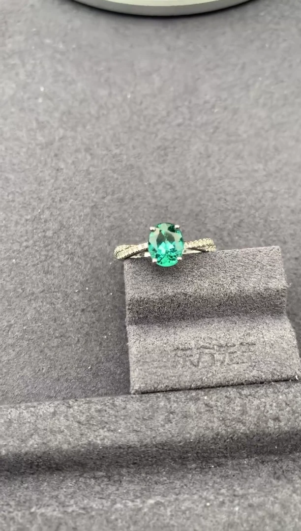 18K金镶嵌戒指碧玺1.3ct绿碧玺  定制  FH