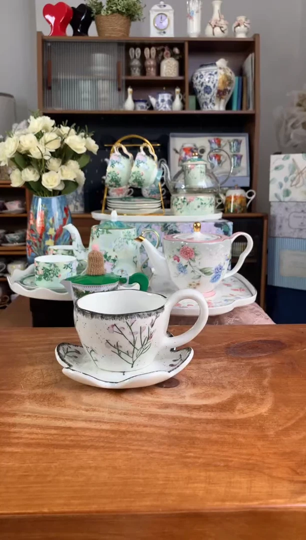 陶瓷手绘薰衣草杯碟