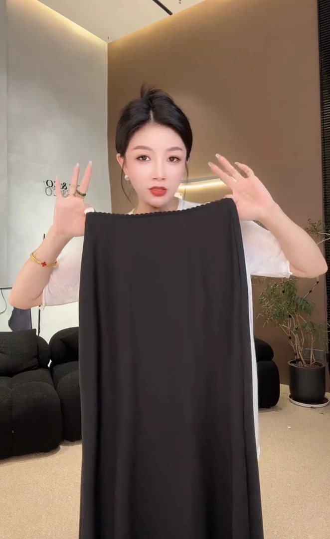 欧货2025春夏新款时髦气质女人百搭显瘦A字中长款半身裙