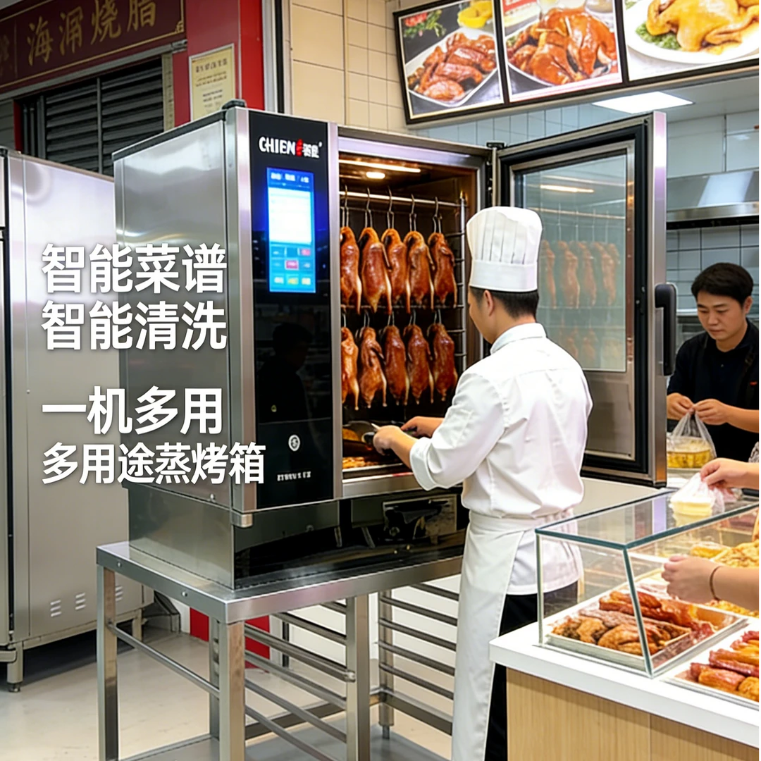 驰能商用万能蒸烤箱设备智能自清洗烤饼店烘焙店烤鸡烤鸭炉蒸柜