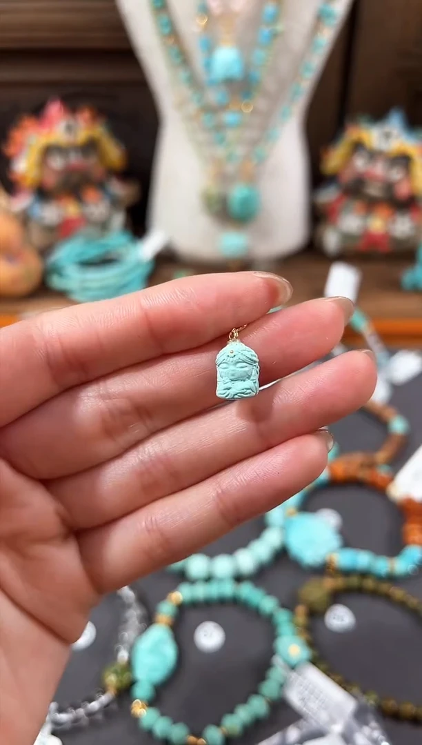 【闪购商品】绿松石提溜18K金镶嵌绿松石提溜