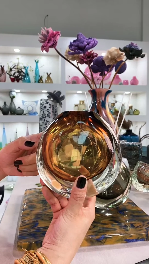 慕忆家手作琉璃花瓶微瑕