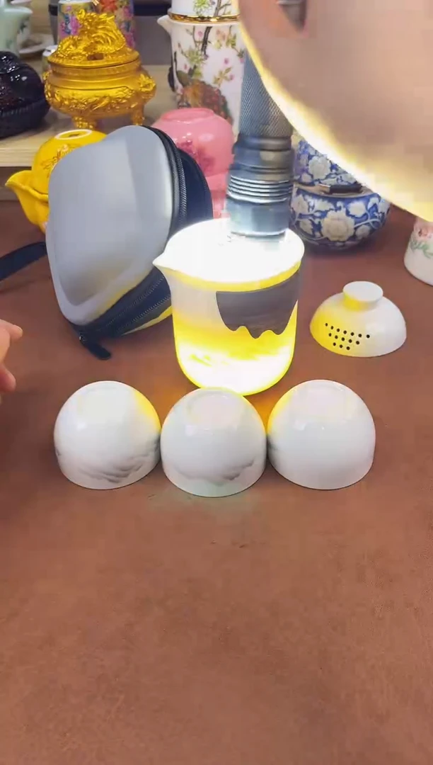 陶瓷茶具摆件旅行套组