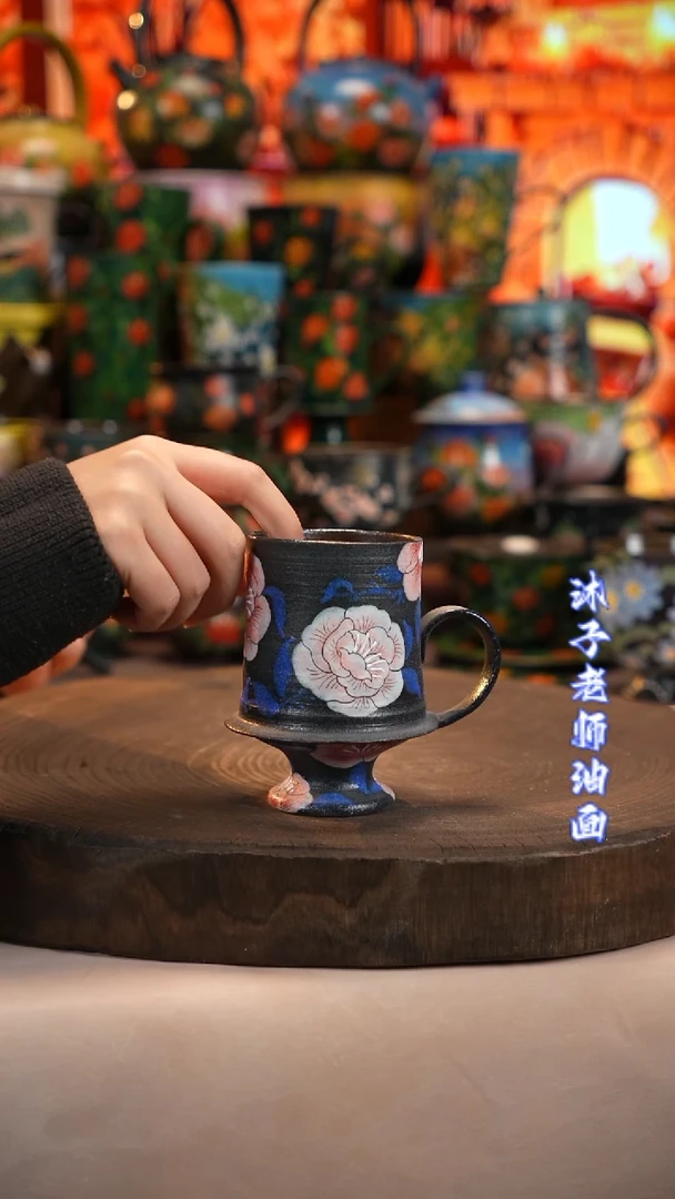 油画   釉下彩  杯子