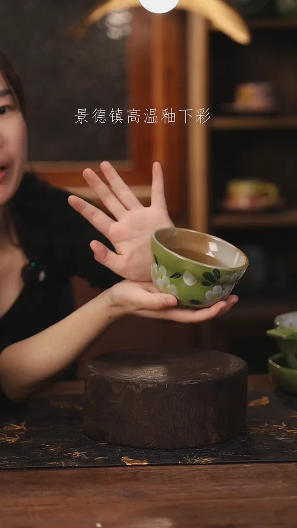 陶瓷景德镇高温釉下手绘陶瓷@L301@
