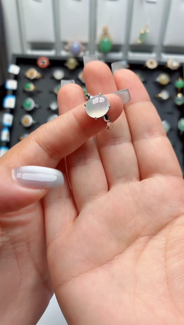 银S925镶嵌戒指翡翠.