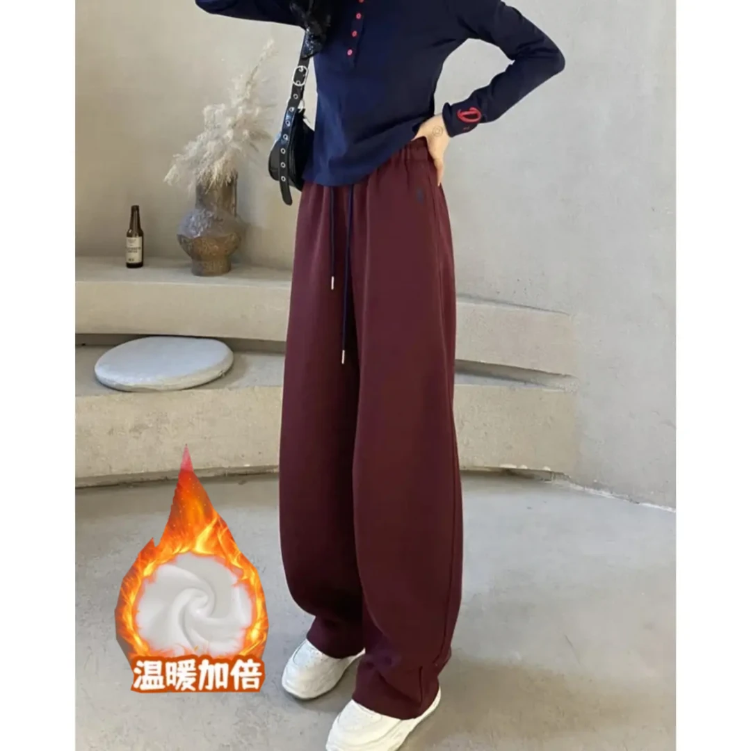 DIDORSSBO冬季时尚百搭户外运动加绒防风保暖卫裤直筒休闲裤2468