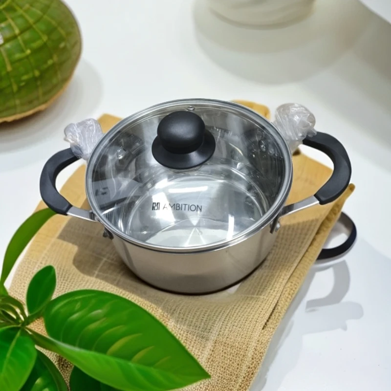 20X11CM 【微瑕疵】不锈钢加厚汤锅硅胶防烫把 一锅多用灶汤小蒸锅